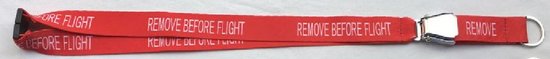 Lanyard with 'Remove Before Flight' titles as 'mini-belt' 